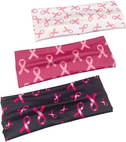 عصابة رأس للنساء لسرطان الثدي من سرطان الثدي للتوعية بسرطان الثدي إكسسوارات الشعر مرونة واسعة شريط وردي عصابة رأس الفتيات ممرضة الرياضة سبا اليوغا تجريب in Kuwait