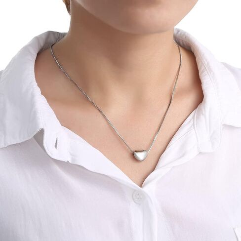 U7 Tiny Heart Necklace for Women, Stainless Steel 18K Gold/Black/Rose Gold Plated Link Chain Dainty Love Hearts Pendant Necklaces in Kuwait