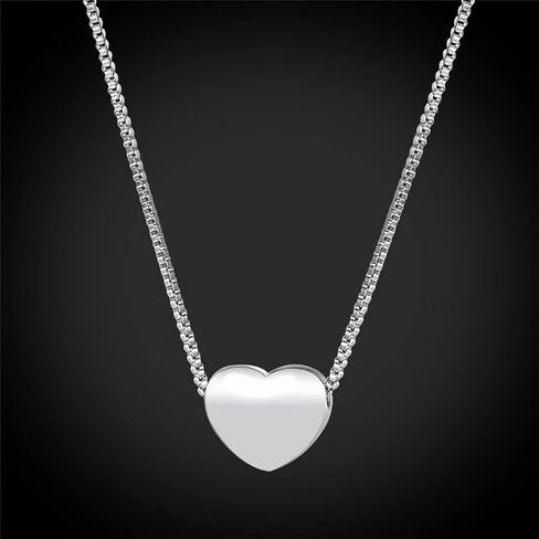 U7 Tiny Heart Necklace for Women, Stainless Steel 18K Gold/Black/Rose Gold Plated Link Chain Dainty Love Hearts Pendant Necklaces in Kuwait
