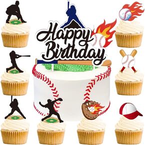 Baseball Birthday Party Decorations, 49pcs Baseball Cake Toppers for Baseball Birthday Themed Party Supplies, Baseball Birthday Cake Decor in Kuwait