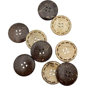 200pcs Coconut Shell 4 Holes Sewing Buttons, Natural Brown Coconut Craft Buttons for DIY Scrapbooking Decor Clothing Accessories (12.5mm) Q2188