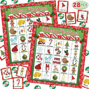 JOYIN 28 Players Christmas Bingo Cards (5x5) for Kids Family Activities, Party Card Games, School Classroom Games, Turkey Party Supplies. in Kuwait