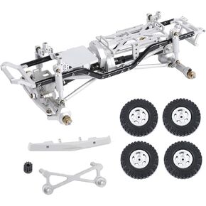 Aluminum Complete Frame Chassis Assembled kit for 1/24 SCX24 AXI00001 C10 RC Crawler Car Upgrades (Black)