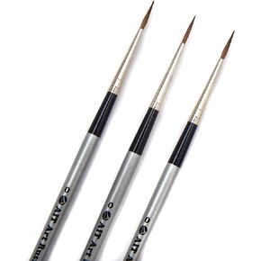 فرش طلاء بتفاصيل صغيرة من AIT Art Select، مقاس 3/0، عبوة من 3 قطع، سابل أحمر روسي نقي، مصنوعة يدويًا في ألمانيا لصياغة تفاصيل رائعة باستخدام الزيت أو الأكريليك أو الألوان المائية in Kuwait