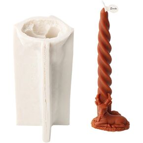 Christmas Spiral Taper Candle Mold, Long Twisted Silicone Candle Mold, Christmas Pillar Candle Mold for Candle Making, Xmas Home Decor (Snowman)