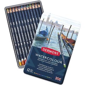 Derwent Colored Pencils, WaterColour, Water Color Pencils, Drawing, Art, Metal Tin, 24 Count (32883)
