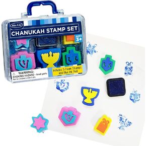 Chanukah Rubber Stamp Kit Craft for Children 5 stamps with ink pad