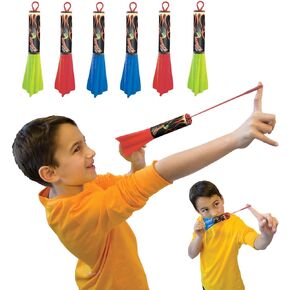 Pump Rocket Finger Flingers 3-Pack, Includes Total of 6 Rubberband Flying Foam Rockets in Kuwait