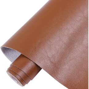 HGUAN Smooth Faux Leather Roll 12"X53"(30cm X 135cm) Solid Color Faux Leather Sheets Very Suitable for Making Crafts, Leather Earrings, Bows,Sewing (White)
