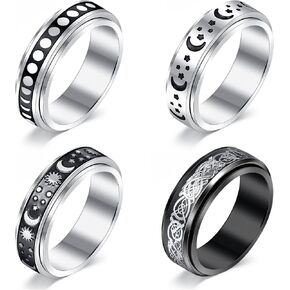 QWALIT القلق الدائري تململ القلق الدائري للنساء الدوار الدائري تدور خواتم للقلق مكافحة الإجهاد حلقة الغزل خواتم in Kuwait