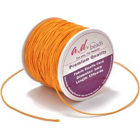 AD Beads 120 Yards 1.0MM Coffee Elastic Cord for Beading,Bracelets,Jewelry Making,120 Yards (Coffee)