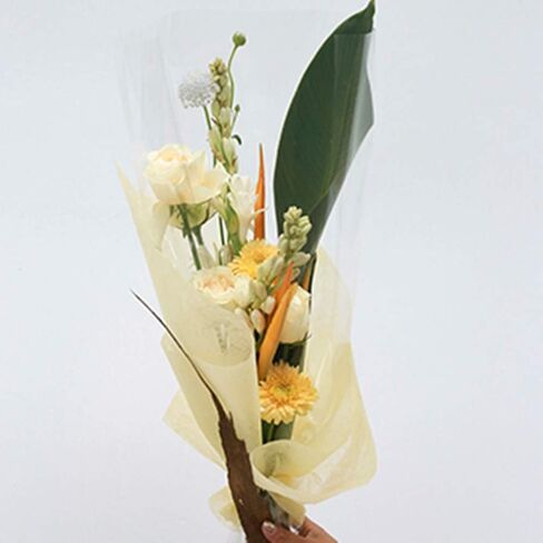 BBJ WRAPS Korean Cotton Wrapping Flower Paper Non-woven Waterproof Floral Bouquet Wraps Packaging Tissue Paper for Florist Supplies, 22.8x22.8 Inch - 15 Sheets (Black) in Kuwait