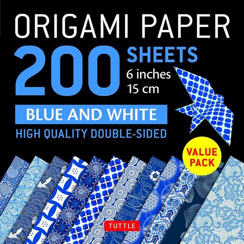 Origami Paper 200 sheets Blue and White Patterns 6" (15 cm): Double Sided Origami Sheets Printed with 12 Different Designs (Instructions for 6 Projects Included) in Saudi Arabia