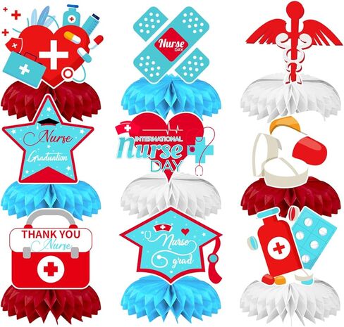 9 قطع من قطعة مركزية على شكل خلية نحل للممرضات للتخرج، زينة حفلات التخرج، لوازم حفلات التخرج والممرضات in Kuwait