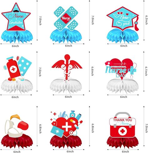 9 قطع من قطعة مركزية على شكل خلية نحل للممرضات للتخرج، زينة حفلات التخرج، لوازم حفلات التخرج والممرضات in Kuwait