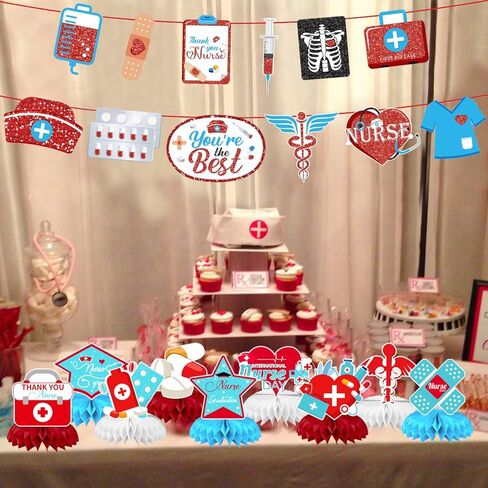 9 قطع من قطعة مركزية على شكل خلية نحل للممرضات للتخرج، زينة حفلات التخرج، لوازم حفلات التخرج والممرضات in Kuwait