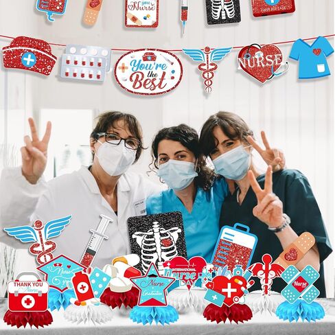 9 قطع من قطعة مركزية على شكل خلية نحل للممرضات للتخرج، زينة حفلات التخرج، لوازم حفلات التخرج والممرضات in Kuwait