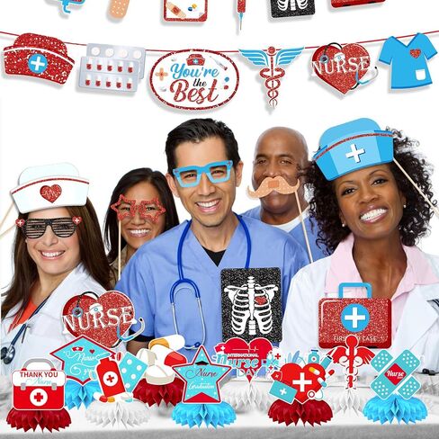 9 قطع من قطعة مركزية على شكل خلية نحل للممرضات للتخرج، زينة حفلات التخرج، لوازم حفلات التخرج والممرضات in Kuwait