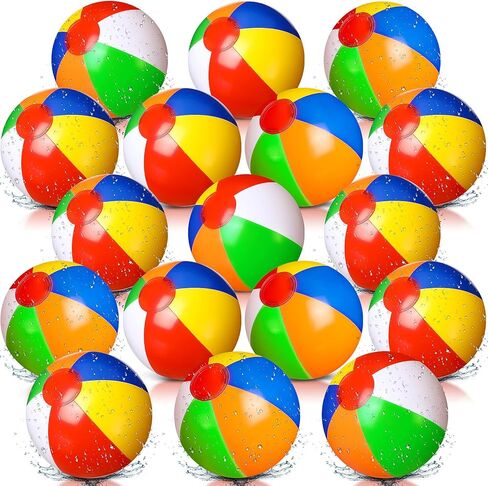 Chitidr 48 Pack 12 Inch Inflatable Beach Balls Bulk Classic Rainbow Pool Game Balls Colored Toddler Beach Toys Summer Favors for Boys Girls Beach Water Games Birthday Party Supplies in Saudi Arabia