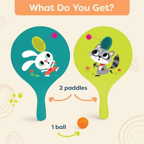 B. toys- Bounce & Play Paddle Set- Sports & Outdoor- Paddle Ball Game – 2 Colorful Paddles & 1 Ball – Active Play for Kids, Toddlers- 3 Years + in Saudi Arabia