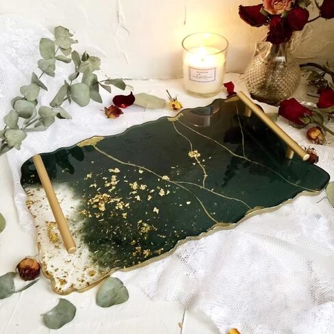 قالب صينية XL ، 14 "قوالب صينية سيليكون مستطيلة غير منتظمة و 10" صينية جيود دائرية سيليكون من الراتنج لصنع الحرف الراتينج ، ديكور منزلي in Kuwait