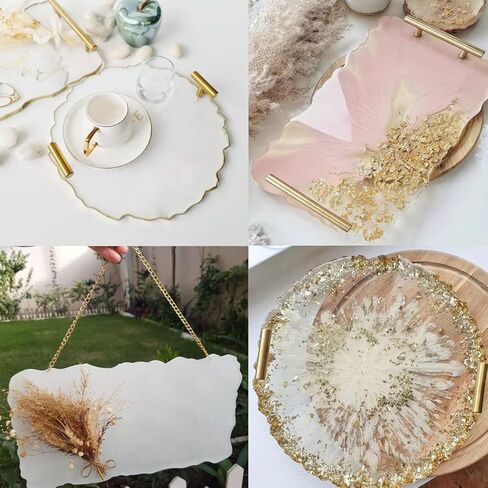 قالب صينية XL ، 14 "قوالب صينية سيليكون مستطيلة غير منتظمة و 10" صينية جيود دائرية سيليكون من الراتنج لصنع الحرف الراتينج ، ديكور منزلي in Kuwait