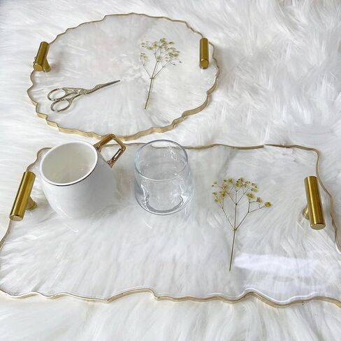 قالب صينية XL ، 14 "قوالب صينية سيليكون مستطيلة غير منتظمة و 10" صينية جيود دائرية سيليكون من الراتنج لصنع الحرف الراتينج ، ديكور منزلي in Kuwait