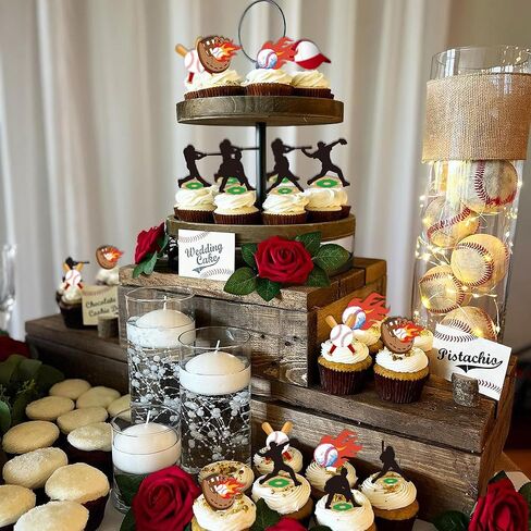 Baseball Birthday Party Decorations, 49pcs Baseball Cake Toppers for Baseball Birthday Themed Party Supplies, Baseball Birthday Cake Decor in Kuwait