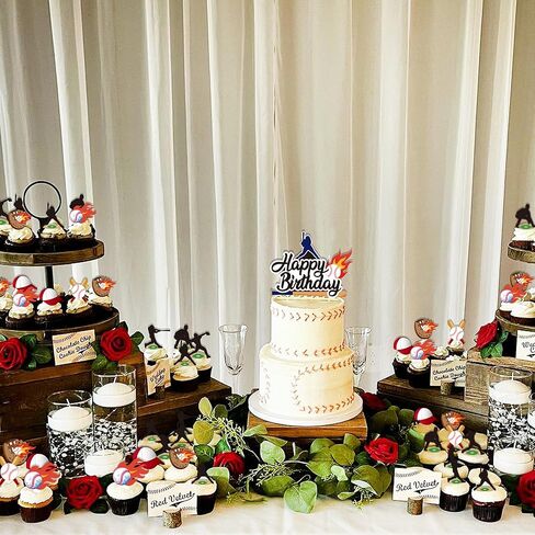Baseball Birthday Party Decorations, 49pcs Baseball Cake Toppers for Baseball Birthday Themed Party Supplies, Baseball Birthday Cake Decor in Kuwait