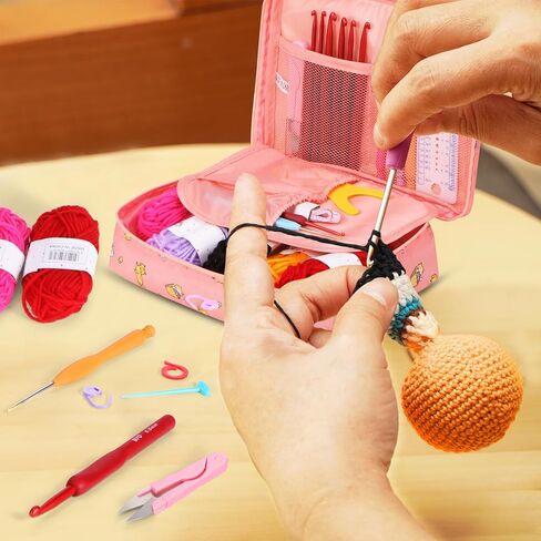 مجموعة ليفوش كروشيه للمبتدئين، 91 قطعة من مجموعة الكروشيه للمبتدئين تتضمن الغزل وخطاطيف الكروشيه وأدوات أخرى، مجموعة كروشيه للمبتدئين للبالغين والأطفال، هدايا يدوية يدوية لتقديم هدايا عيد الميلاد in Kuwait