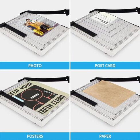 قاطعة ورق للبطاقات شديدة التحمل مقاس 12 بوصة، ماكينة تشذيب الورق بطول 12 بوصة لقاعدة معدنية للبطاقات، سعة 12 ورقة، للمنزل والمكتب والمدرسة in Kuwait