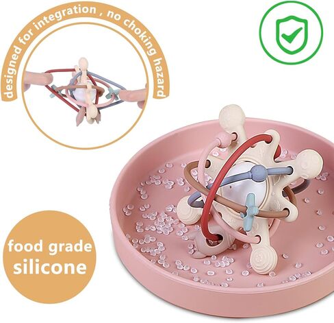 Baby Montessori Sensory Teething Toys - Toddler Activities Toy -Teether Ring Developmental Rattles - Tummy Time Gifts for 0 3 6 7 8 9 10 12 18 Month Infant Travel Toys Age 1 One Year Old Boys Girls in Kuwait