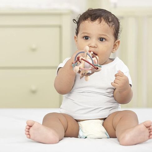 Baby Montessori Sensory Teething Toys - Toddler Activities Toy -Teether Ring Developmental Rattles - Tummy Time Gifts for 0 3 6 7 8 9 10 12 18 Month Infant Travel Toys Age 1 One Year Old Boys Girls in Kuwait