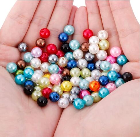 1980pcs Colourful Beads for Threading, 28 Colours Beads for Crafting Necklaces, 6mm Pearls with Hole for Jewelry Making, Beading Beads for Bracelets Jewellery Making in Kuwait