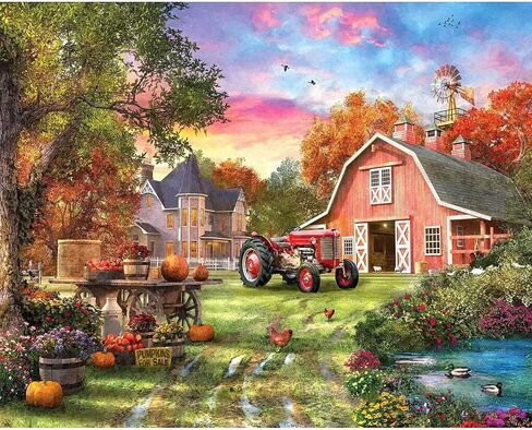 مجموعات الطلاء الماسي من BOHUAYI للبالغين، طلاء يدوي 5D بالأرقام للبالغين المبتدئين، لوحات فنية بنقاط ماسية كاملة الحفر لديكور المنزل الجداري 11.8 × 15.7 بوصة (حياة كوخ المزرعة) in Kuwait