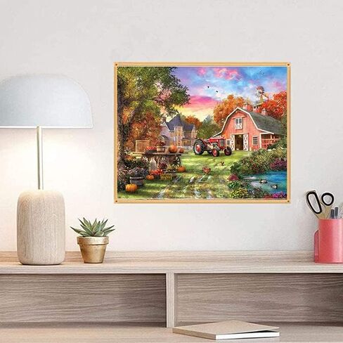 مجموعات الطلاء الماسي من BOHUAYI للبالغين، طلاء يدوي 5D بالأرقام للبالغين المبتدئين، لوحات فنية بنقاط ماسية كاملة الحفر لديكور المنزل الجداري 11.8 × 15.7 بوصة (حياة كوخ المزرعة) in Kuwait