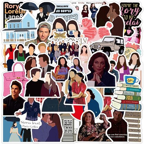 100 قطعة من ملصقات البرامج التلفزيونية، مجموعة ملصقات الحياة اليومية الدافئة ملصقات جميلة للمراهقين والبالغين زجاجة مياه هدية عيد ميلاد in Kuwait