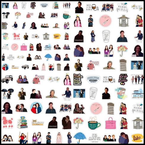 100 قطعة من ملصقات البرامج التلفزيونية، مجموعة ملصقات الحياة اليومية الدافئة ملصقات جميلة للمراهقين والبالغين زجاجة مياه هدية عيد ميلاد in Kuwait