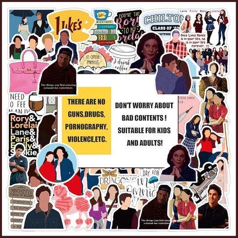 100 قطعة من ملصقات البرامج التلفزيونية، مجموعة ملصقات الحياة اليومية الدافئة ملصقات جميلة للمراهقين والبالغين زجاجة مياه هدية عيد ميلاد in Kuwait