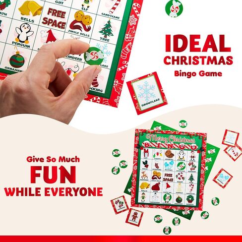 JOYIN 28 Players Christmas Bingo Cards (5x5) for Kids Family Activities, Party Card Games, School Classroom Games, Turkey Party Supplies. in Saudi Arabia