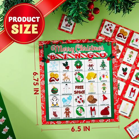 JOYIN 28 Players Christmas Bingo Cards (5x5) for Kids Family Activities, Party Card Games, School Classroom Games, Turkey Party Supplies. in Saudi Arabia