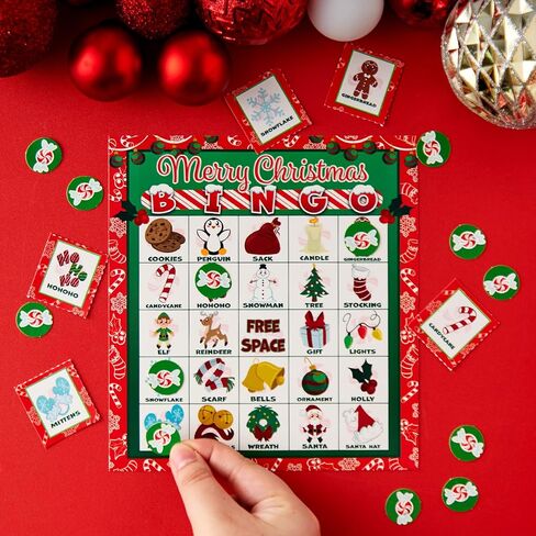 JOYIN 28 Players Christmas Bingo Cards (5x5) for Kids Family Activities, Party Card Games, School Classroom Games, Turkey Party Supplies. in Saudi Arabia