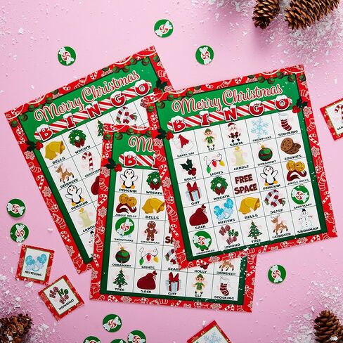 JOYIN 28 Players Christmas Bingo Cards (5x5) for Kids Family Activities, Party Card Games, School Classroom Games, Turkey Party Supplies. in Saudi Arabia