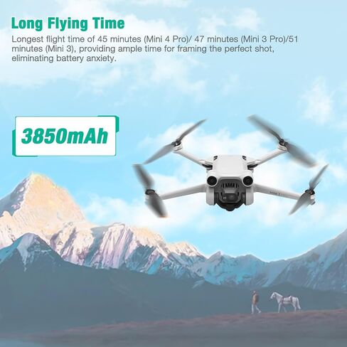 بطارية FirstPower Mini 3 Pro بقدرة 3850 مللي أمبير في الساعة، 51 دقيقة كحد أقصى لوقت الطيران، بطارية طيران ذكية بالإضافة إلى متوافقة مع DJI Mini 4 Pro/Mini 3 Pro/Mini 3 Drone in Kuwait