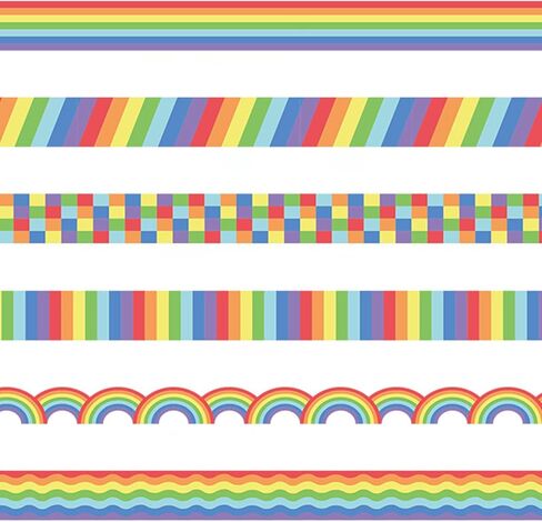 Exasinine 30 Rolls Decorative Rainbow Washi Masking Tapes for Scrapbooking, 0.6 Inches x 3 Yards in Kuwait