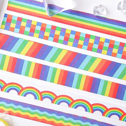 Exasinine 30 Rolls Decorative Rainbow Washi Masking Tapes for Scrapbooking, 0.6 Inches x 3 Yards in Kuwait
