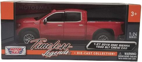 2019 Sierra 1500 SLT Crew Cab Pickup Truck Red 1/24-1/27 Diecast Model Car by Motormax 79361 in Saudi Arabia