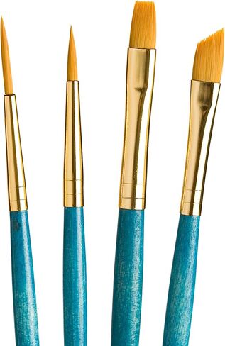 Princeton Real Value, Series 9100, Paint Brush Sets for Acrylic, Oil & Watercolor Painting, Syn-Gold Taklon (Rnd 4, 8, Wash 1/2, 1) in Saudi Arabia