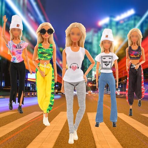 مجموعة ملابس واكسسوارات رياضية للدمى مكونة من 15 قطعة تتضمن 5 ملابس رياضية و4 احذية رياضية و6 ملحقات لملابس دمى الفتيات مقاس 11.5 انش in Kuwait