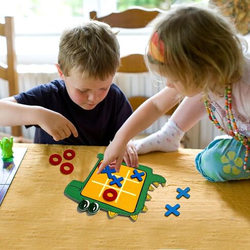 Waybla 12 حزمة من هدايا الحفلات للأطفال على شكل ديناصور تيك تاك تو، لعبة لوحة استراتيجية، مكافآت للفصول المدرسية، حشوات أكياس الهدايا، حشوات للجوارب للأطفال in Kuwait